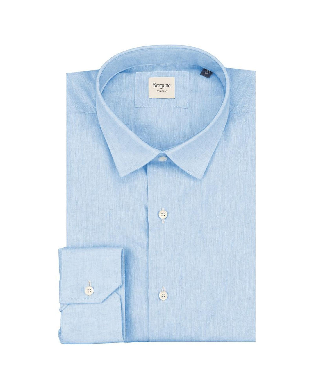Bagutta Men's Light Blue Linen  Shirt - 42 IT