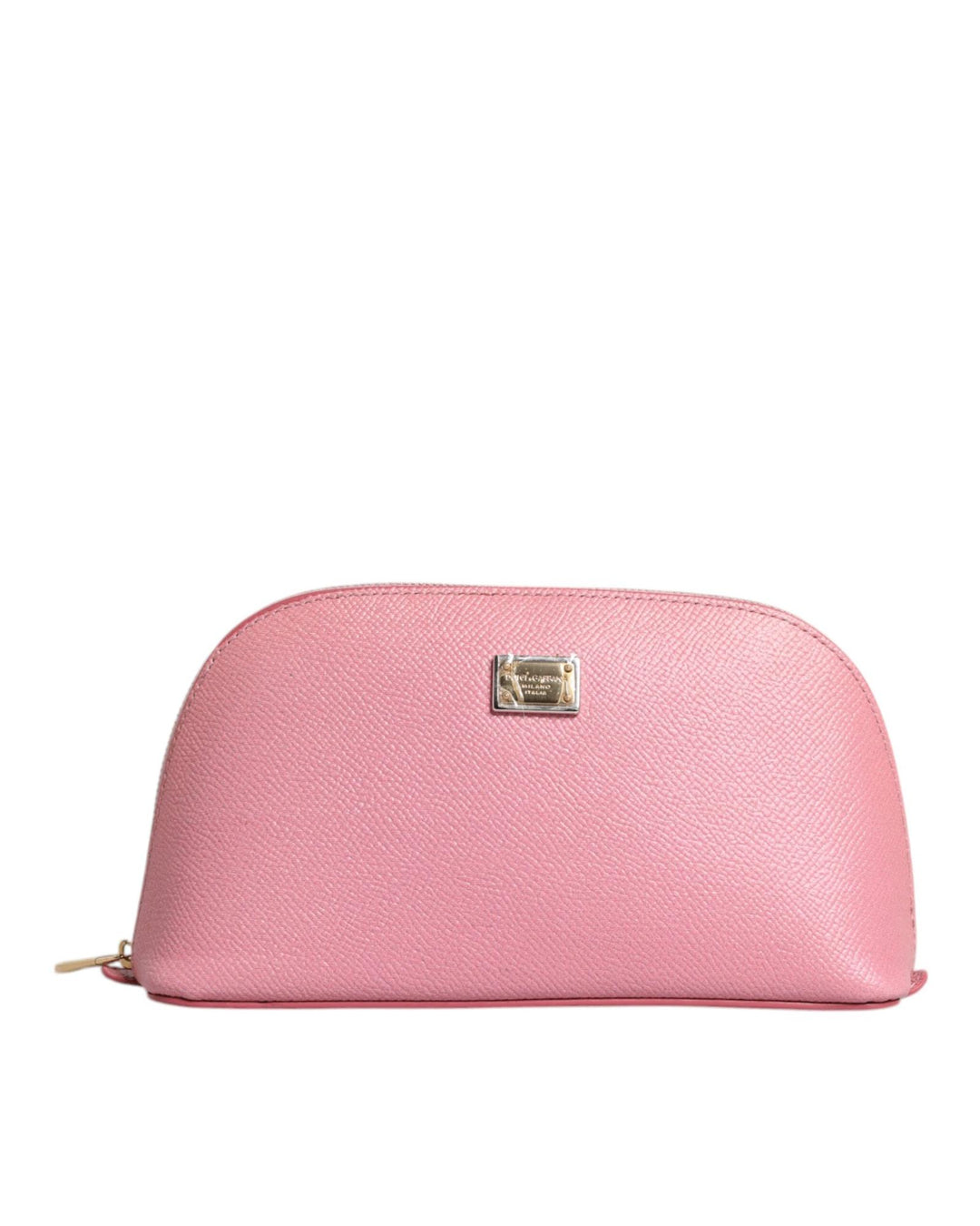 Dolce & Gabbana Women's Pink Leather DG Logo Zip Around Hand Purse Pouch Wallet - One Size