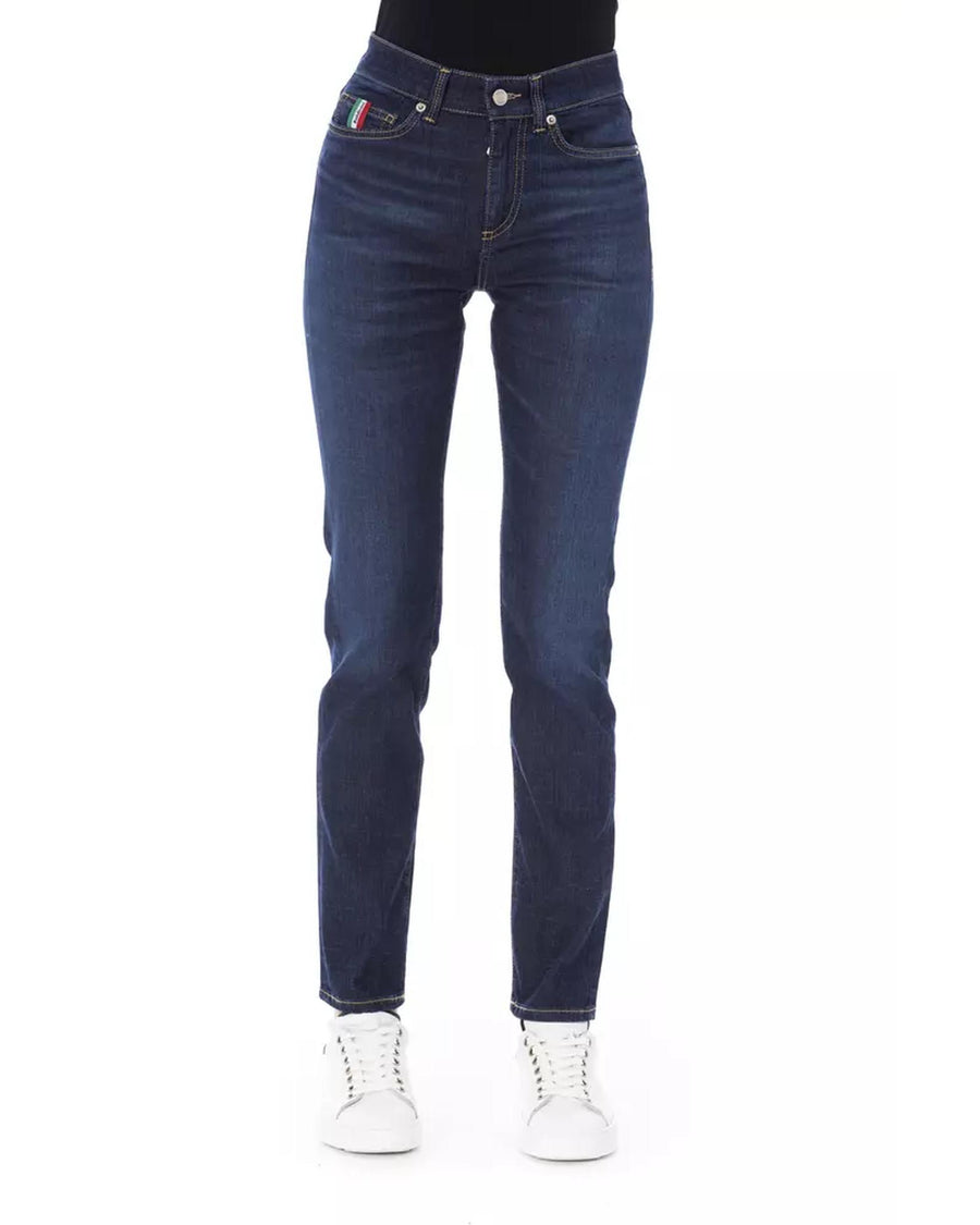 Logoed Button Regular Jeans with Tricolor Insert W32 US Women
