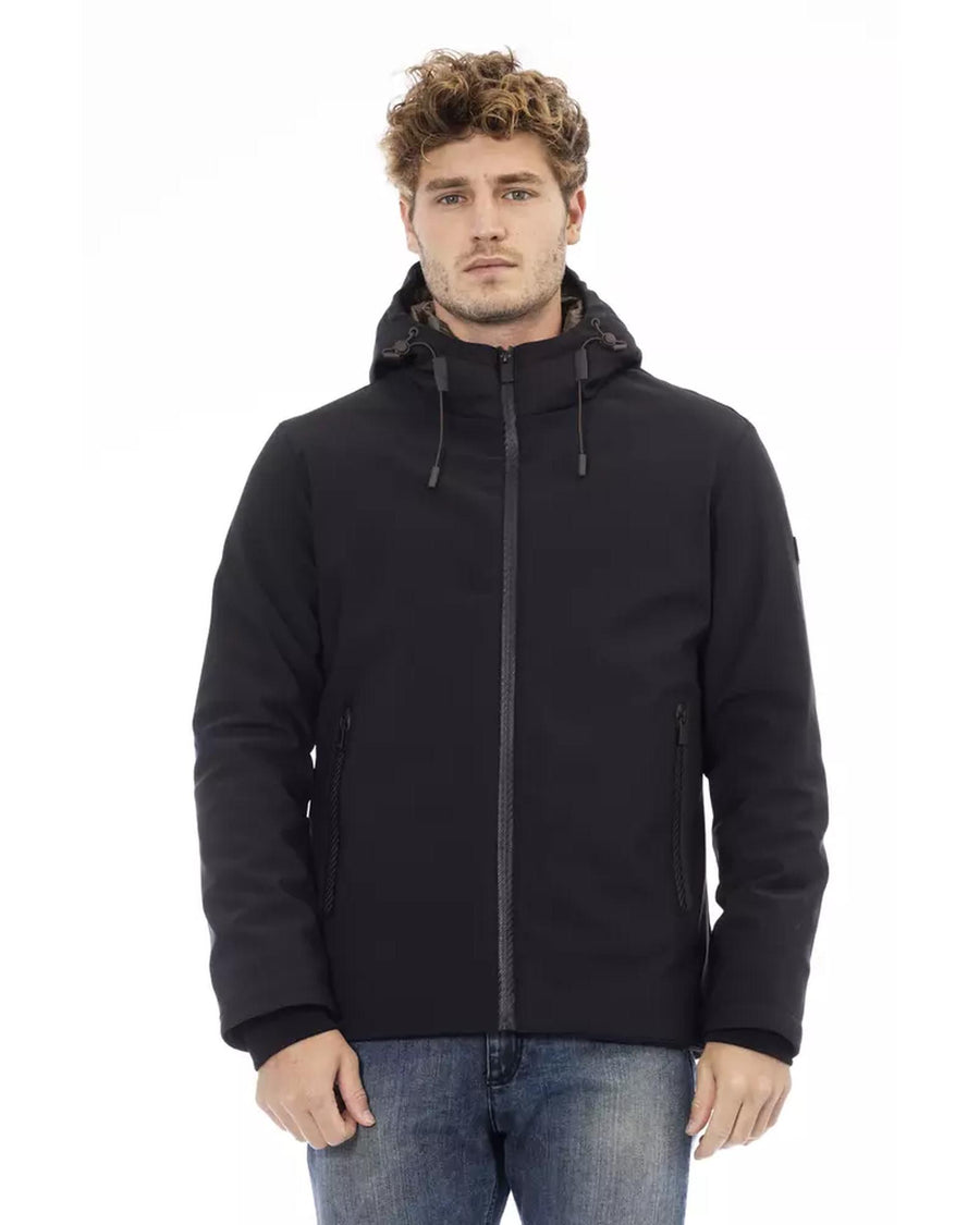 External Threaded Pocket Jacket with Logo Zipper Closure 2XL Men