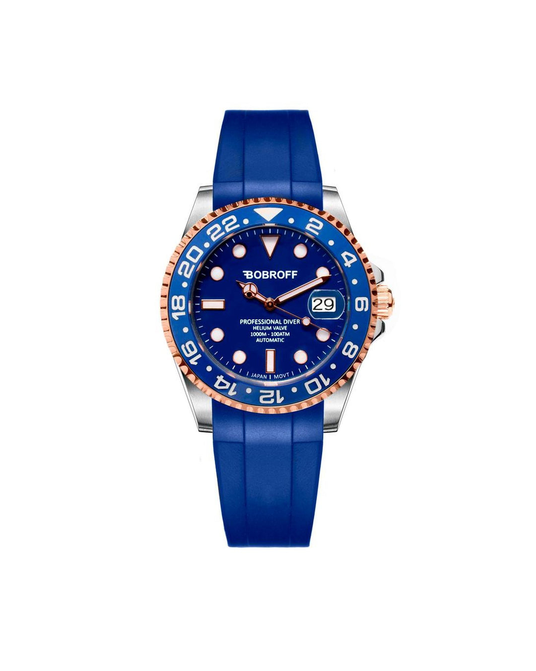 Bobroff Unisex's Black Rubber Watch - One Size