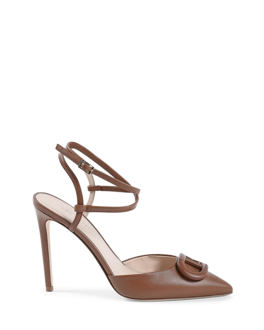 Pointed Toe Lace-Up Leather Pump - 40 EU
