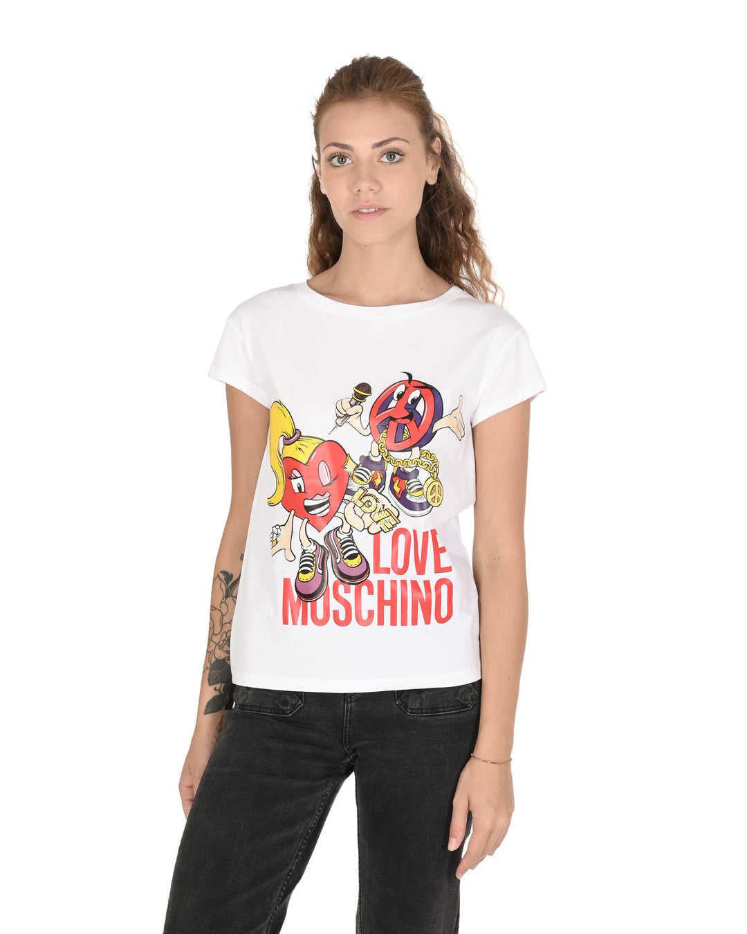 Love Moschino Women's Peace & Love Graphic T-Shirt - 44 IT