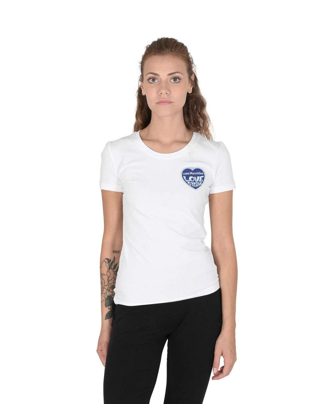 Love Moschino Women's Love Storm T-Shirt  White - 44 IT