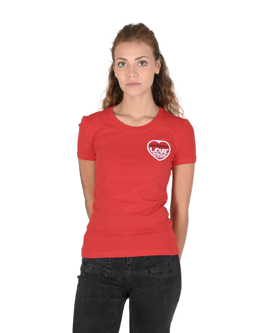 Love Moschino Women's Love Storm Red T-Shirt - 44 IT