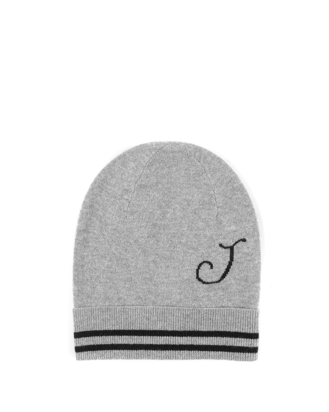 Monogrammed Cashmere Beanie with Contrasting Letter - One Size