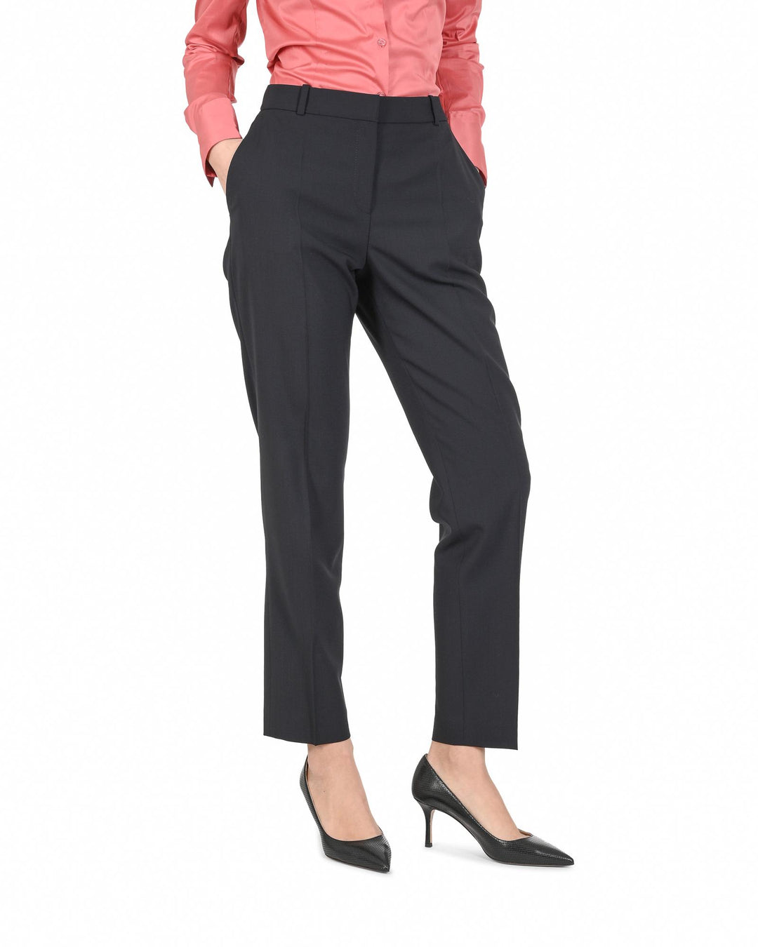 Hugo Boss Women's Dark Blue Wool Blend Trousers in Dark blue - 36 EU