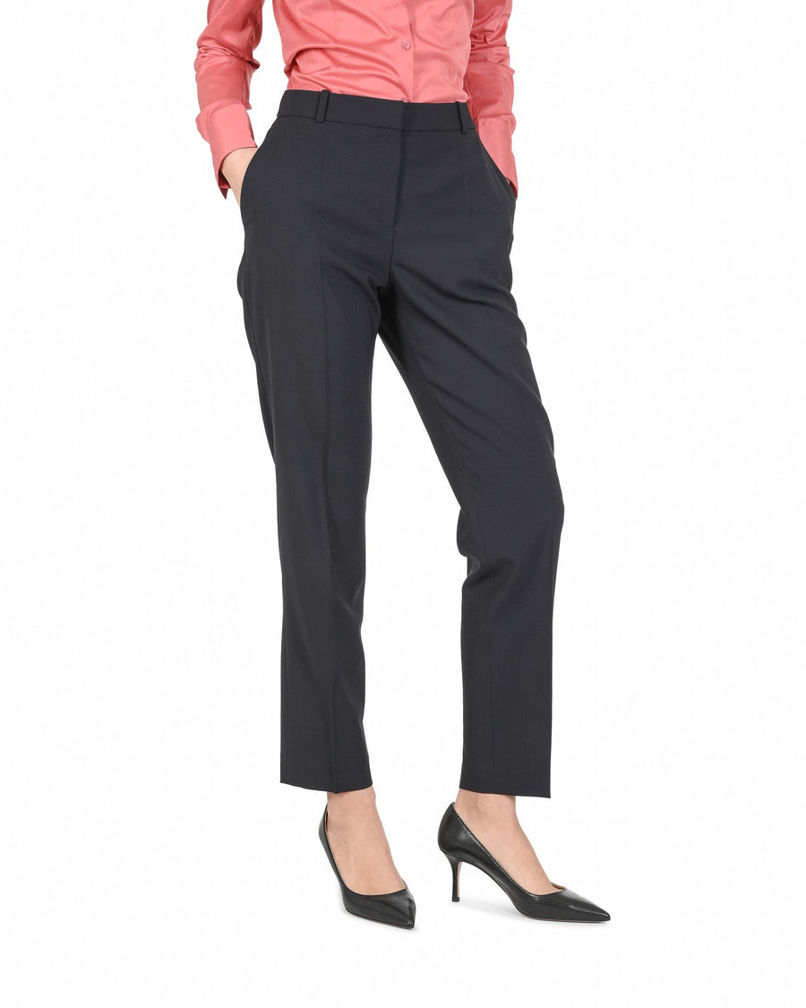 Hugo Boss Women's Dark Blue Wool Blend Trousers in Dark blue - 38 EU