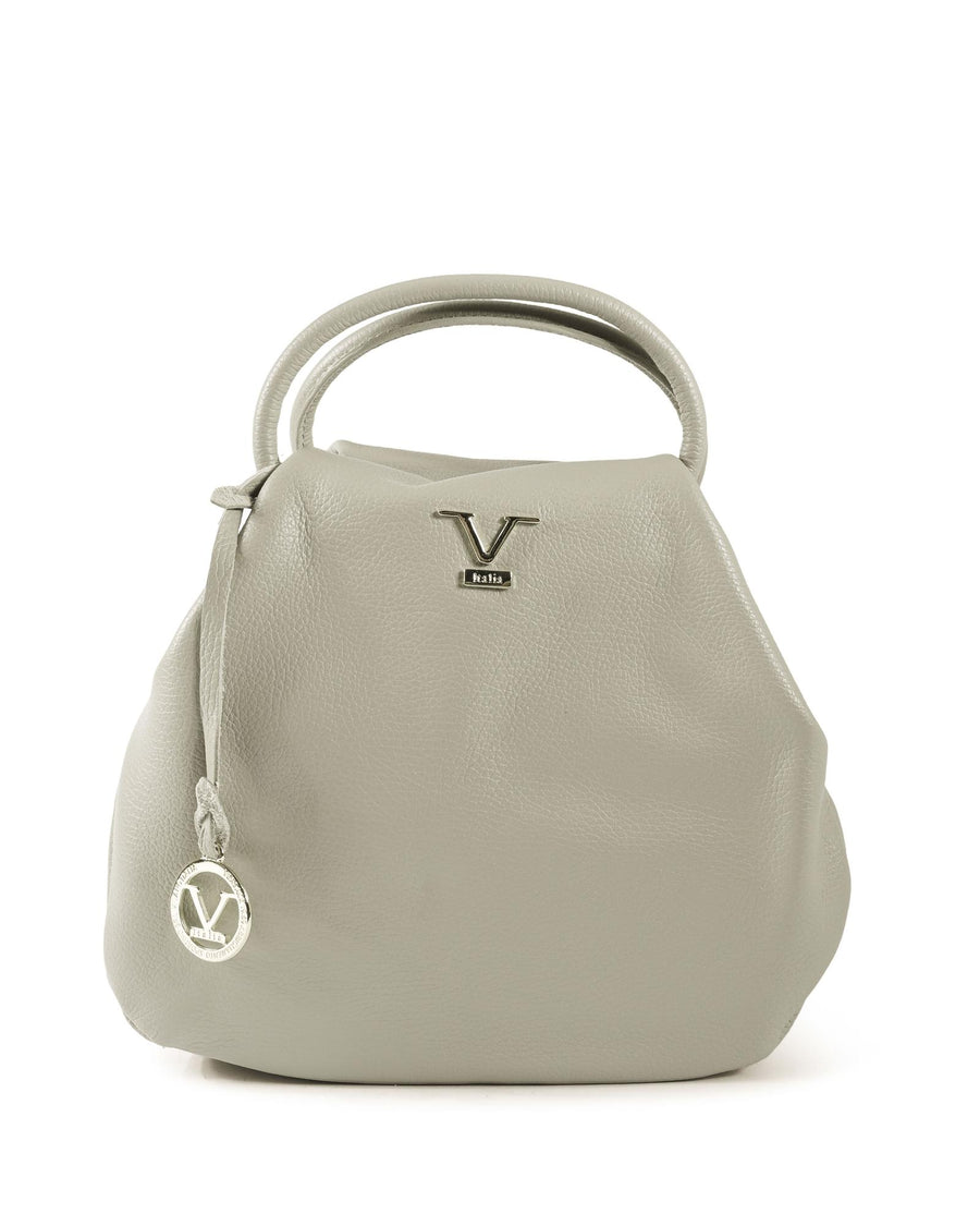 V Italia Womens Leather Shoulder Bag Grey - One Size