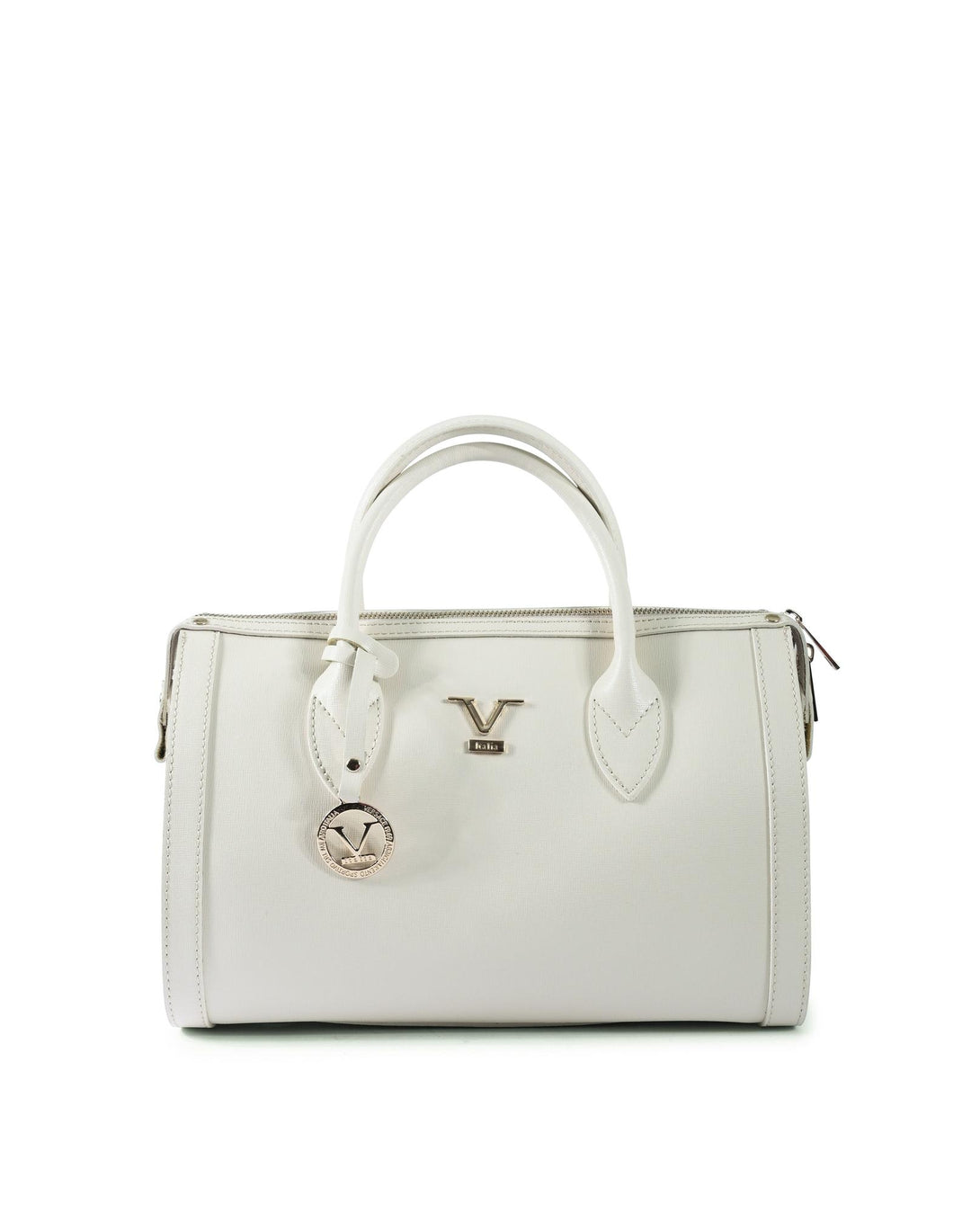 V Italia by VERSACE Womens White Leather Satchel Handbag - One Size
