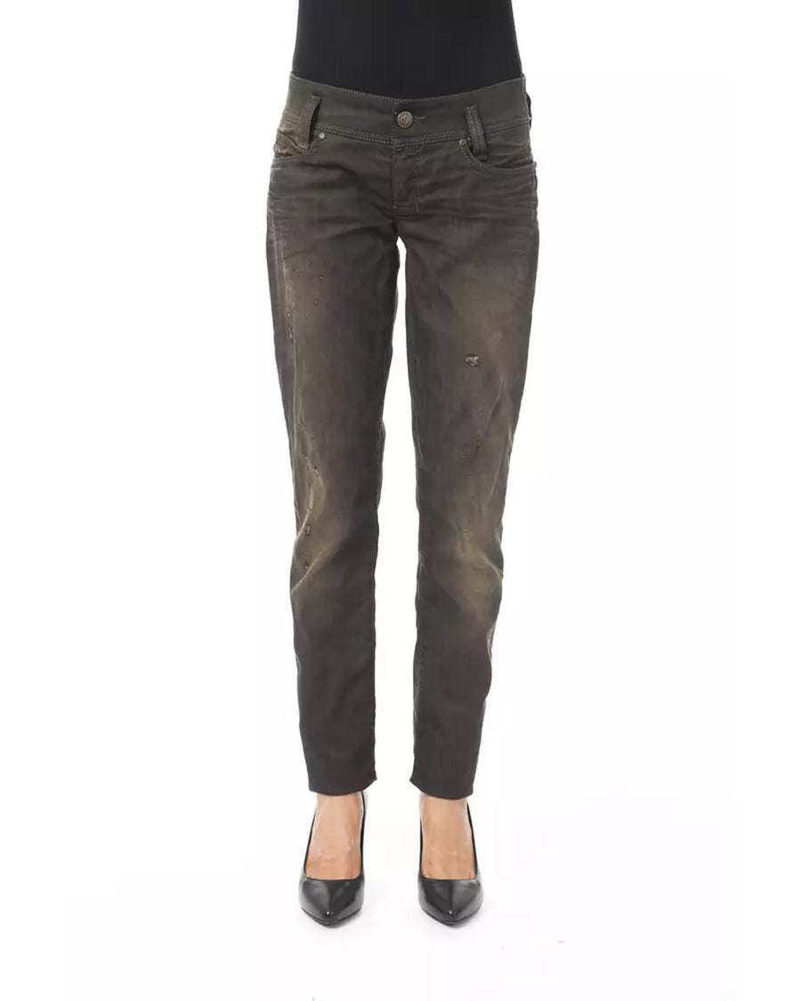 BYBLOS Women's Black Cotton Jeans & Pant - W26 US