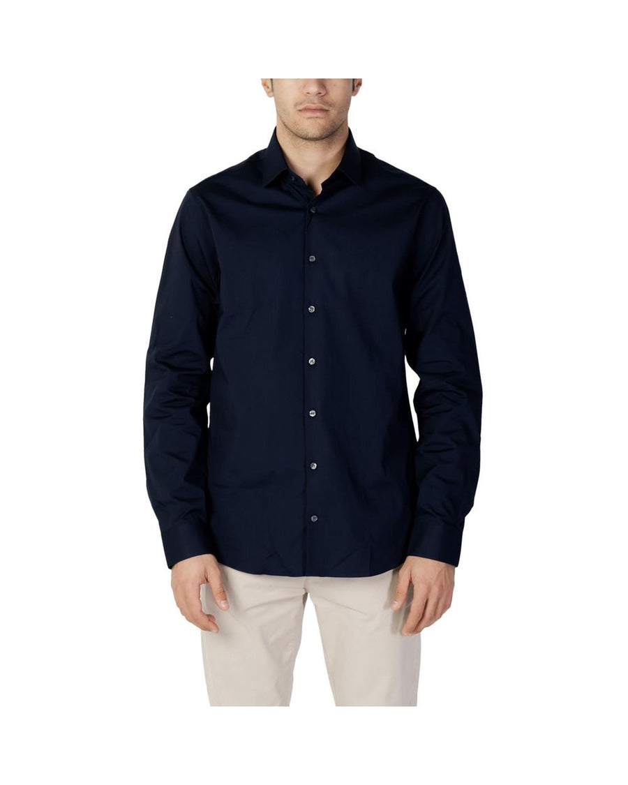 Calvin Klein Men's Blue Cotton Shirt - 40 EU