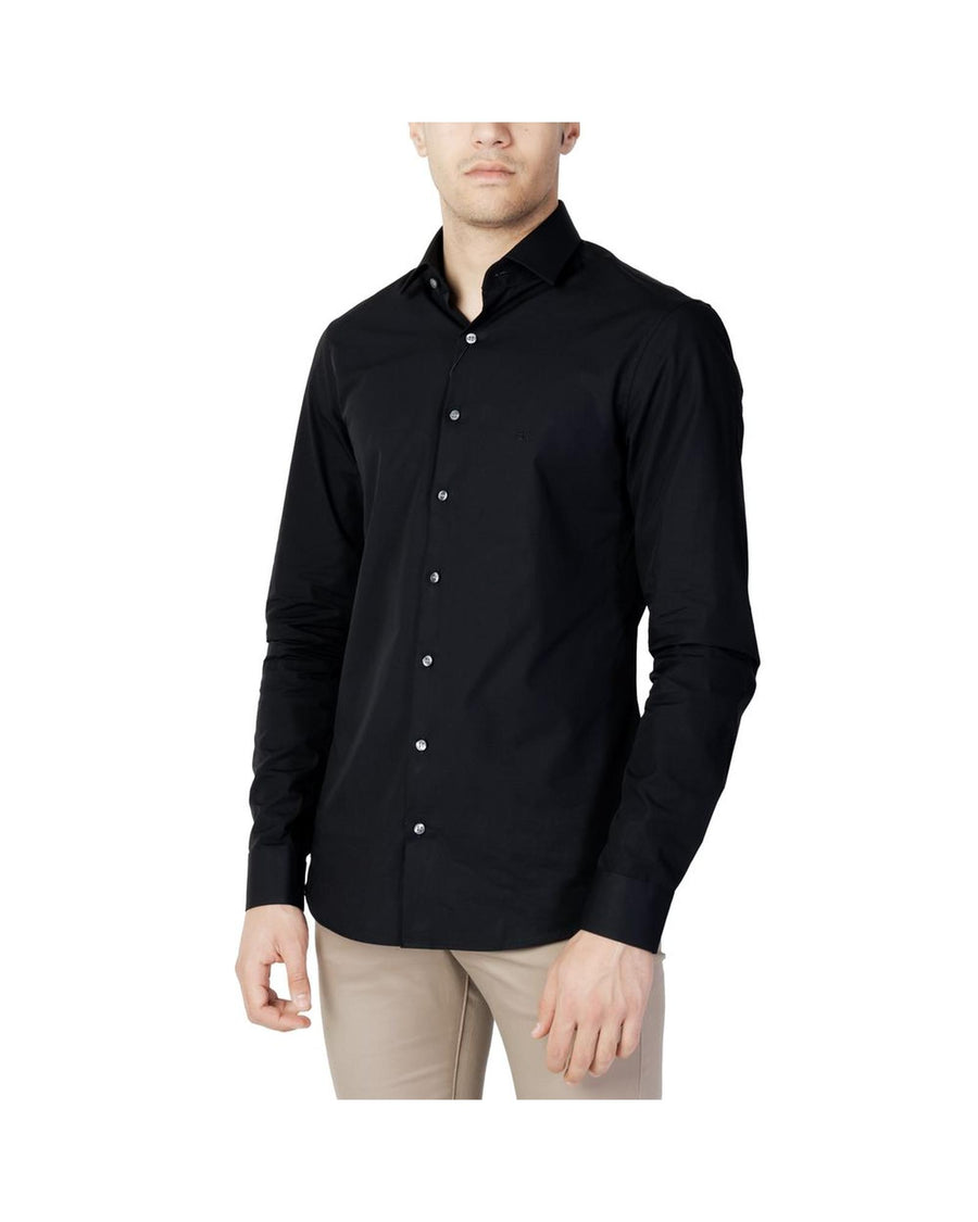 Calvin Klein Men's Black Cotton Shirt - 39 EU