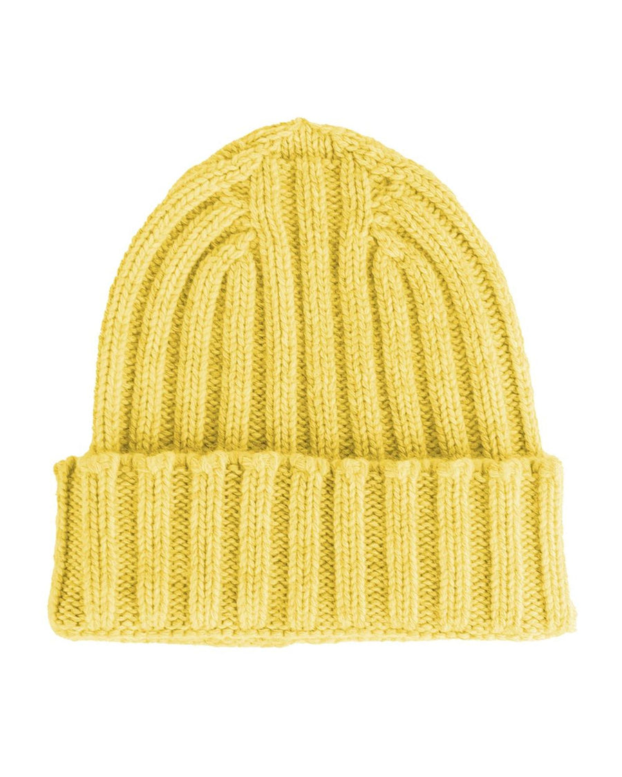 Made in Italy Men's Yellow Cashmere Hats & Cap - One Size
