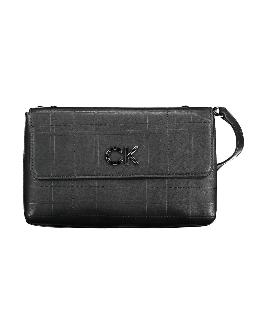 Calvin Klein Women's Chic Black Shoulder Bag with Contrasting Details - One Size