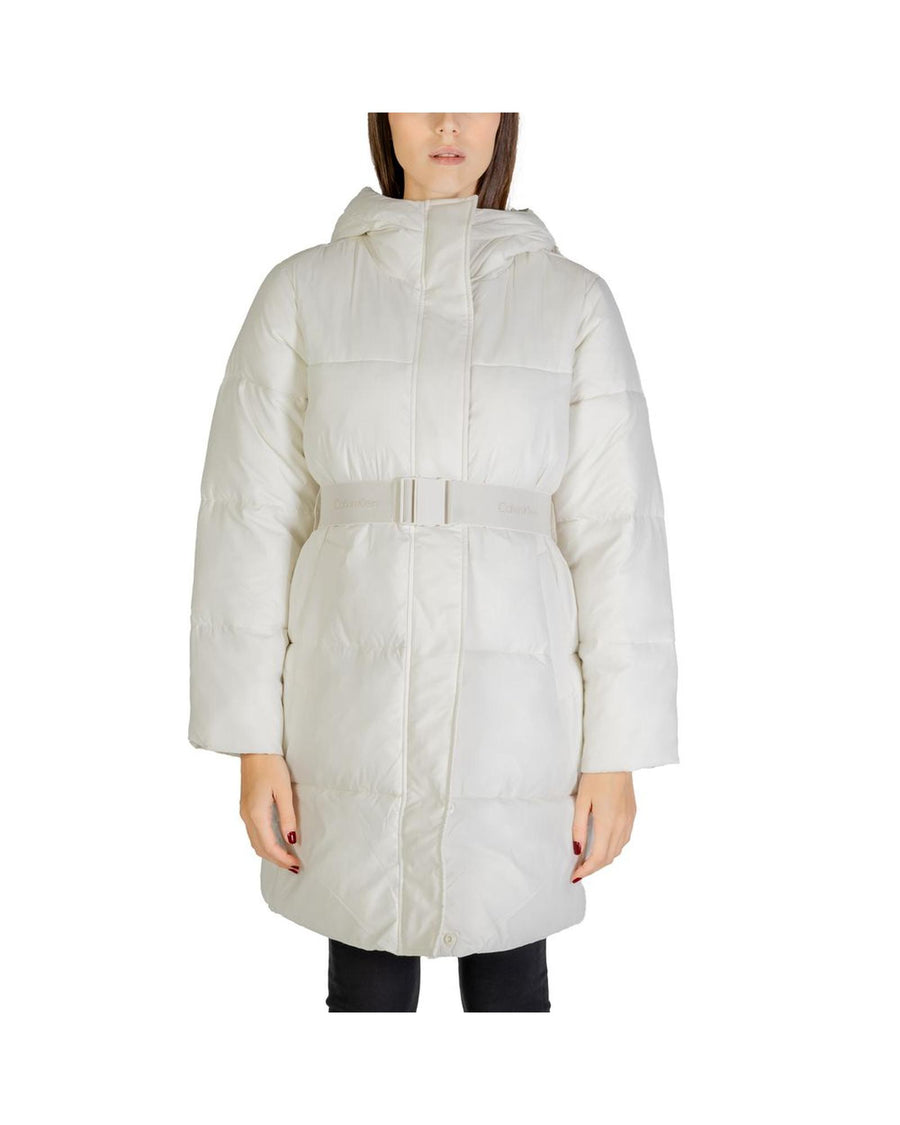 Calvin Klein Jeans Women's Cream Nylon Jackets & Coat - 42 IT