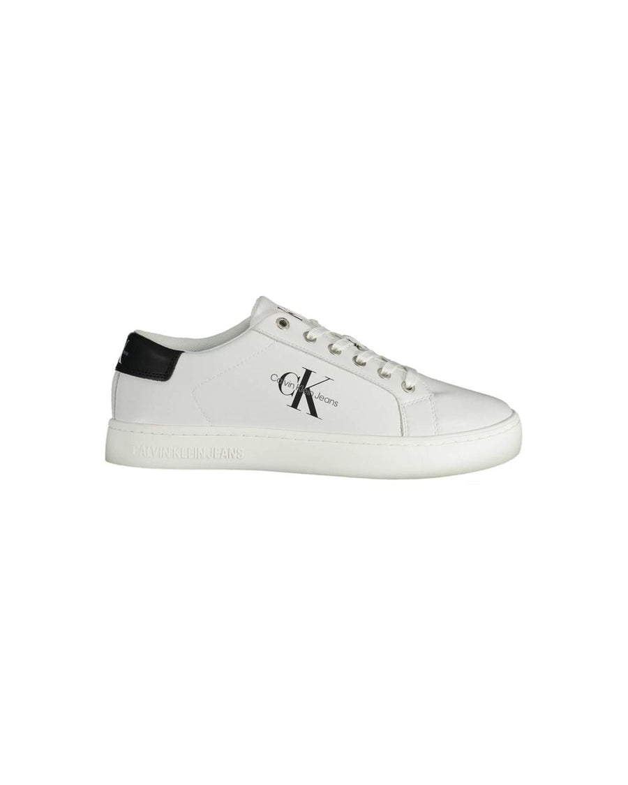 Calvin Klein Men's White Polyester Sneaker - 44 EU