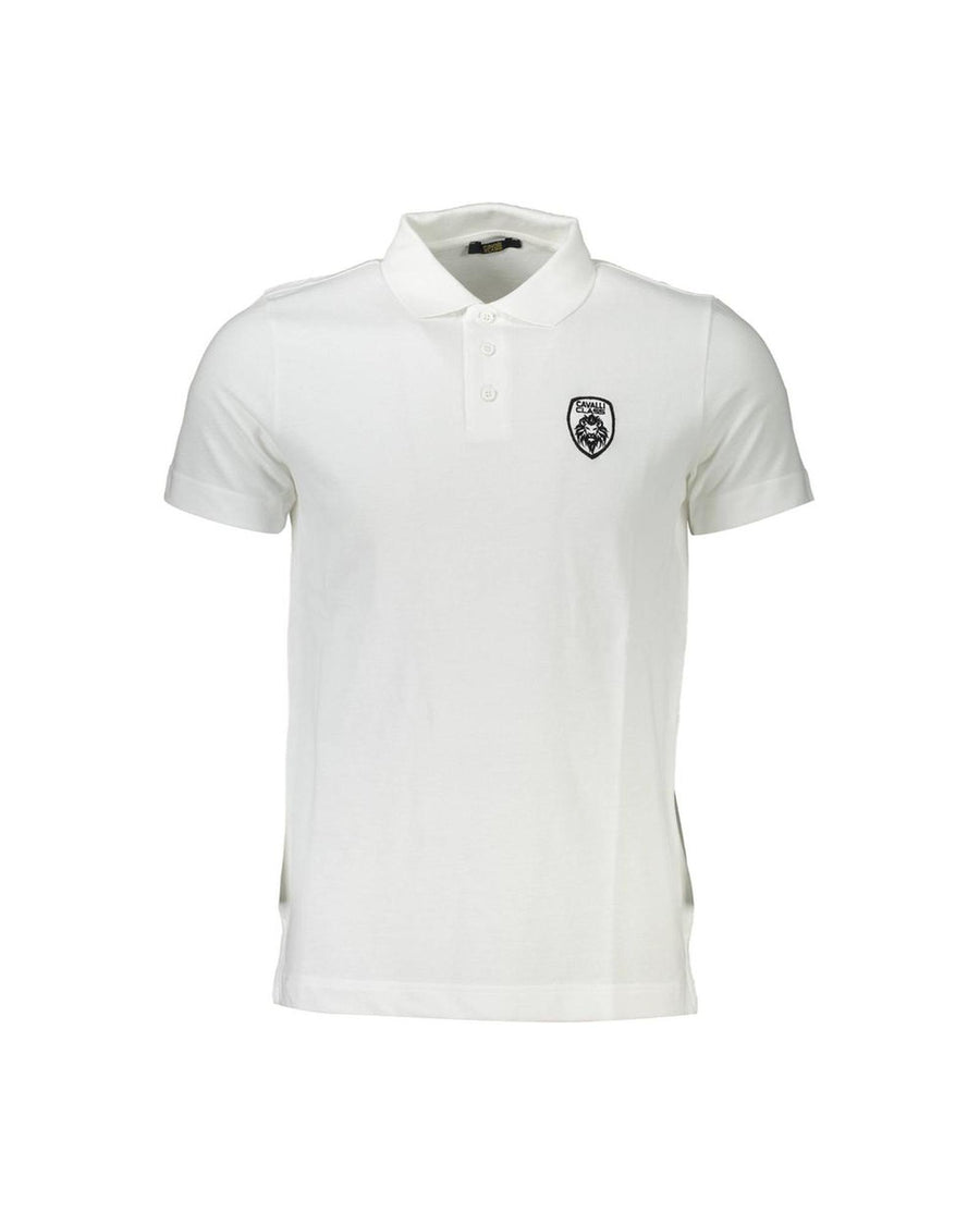 Cavalli Class Men's White Cotton Polo Shirt - XL