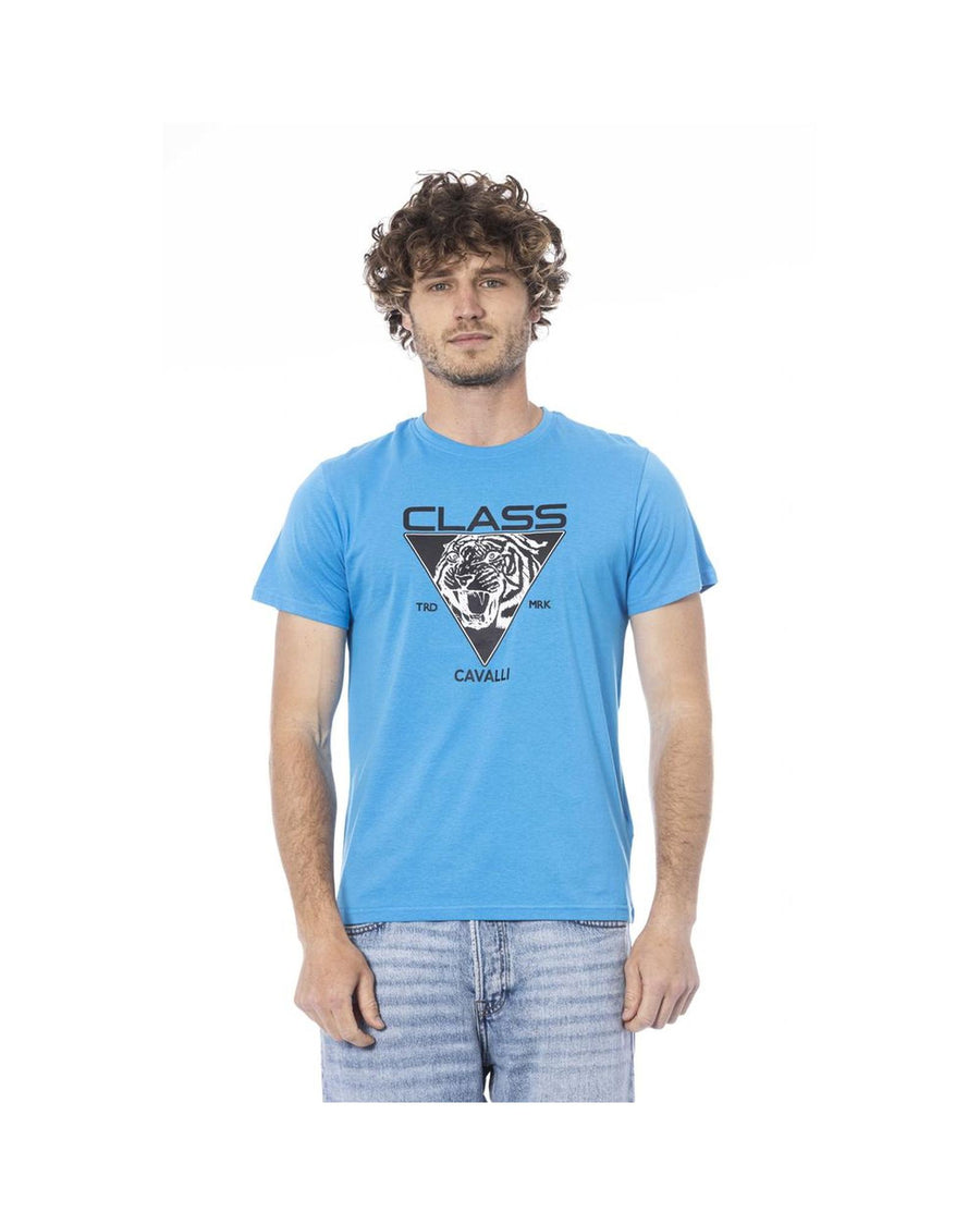 Cavalli Class Men's Light Blue Cotton T-Shirt - L