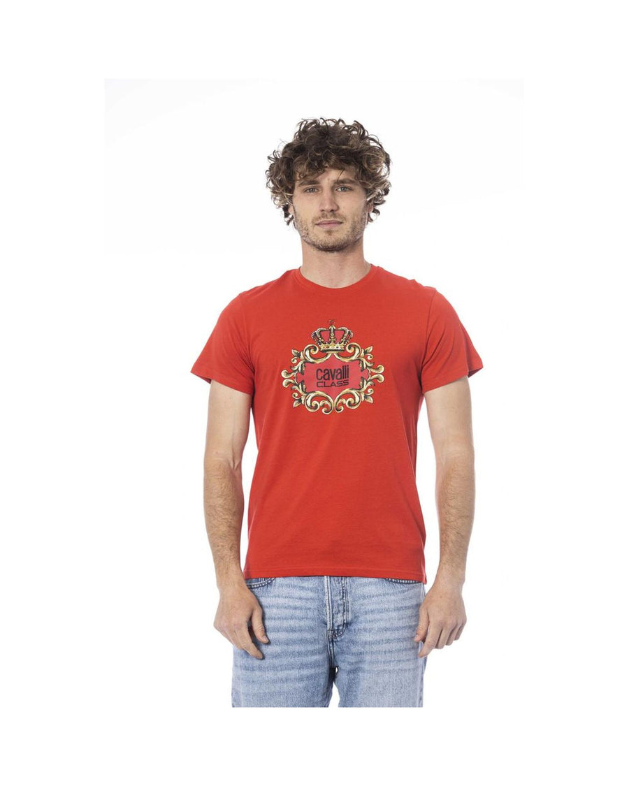 Cavalli Class Men's Red Cotton T-Shirt - L