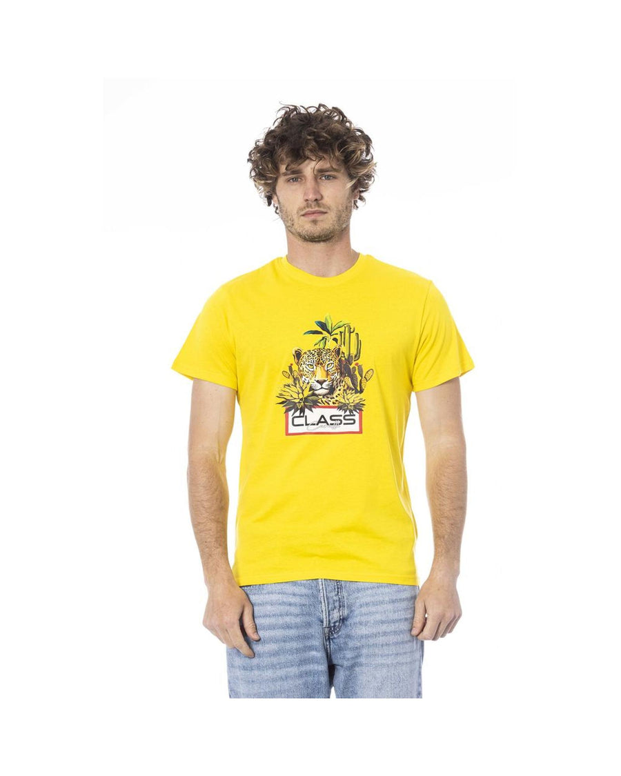 Cavalli Class Men's Yellow Cotton T-Shirt - L