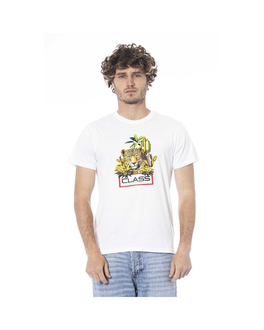 Cavalli Class Men's White Cotton T-Shirt - L