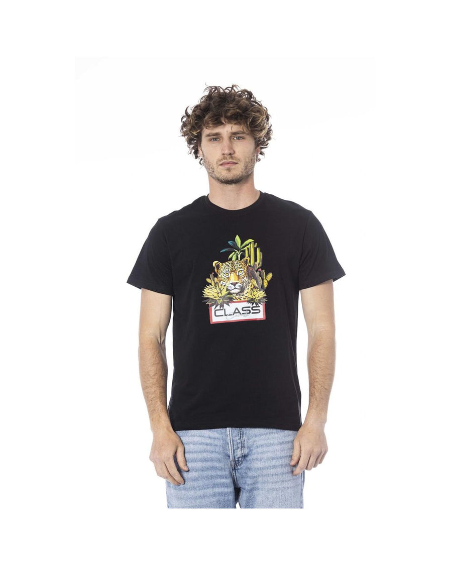 Cavalli Class Men's Black Cotton T-Shirt - L