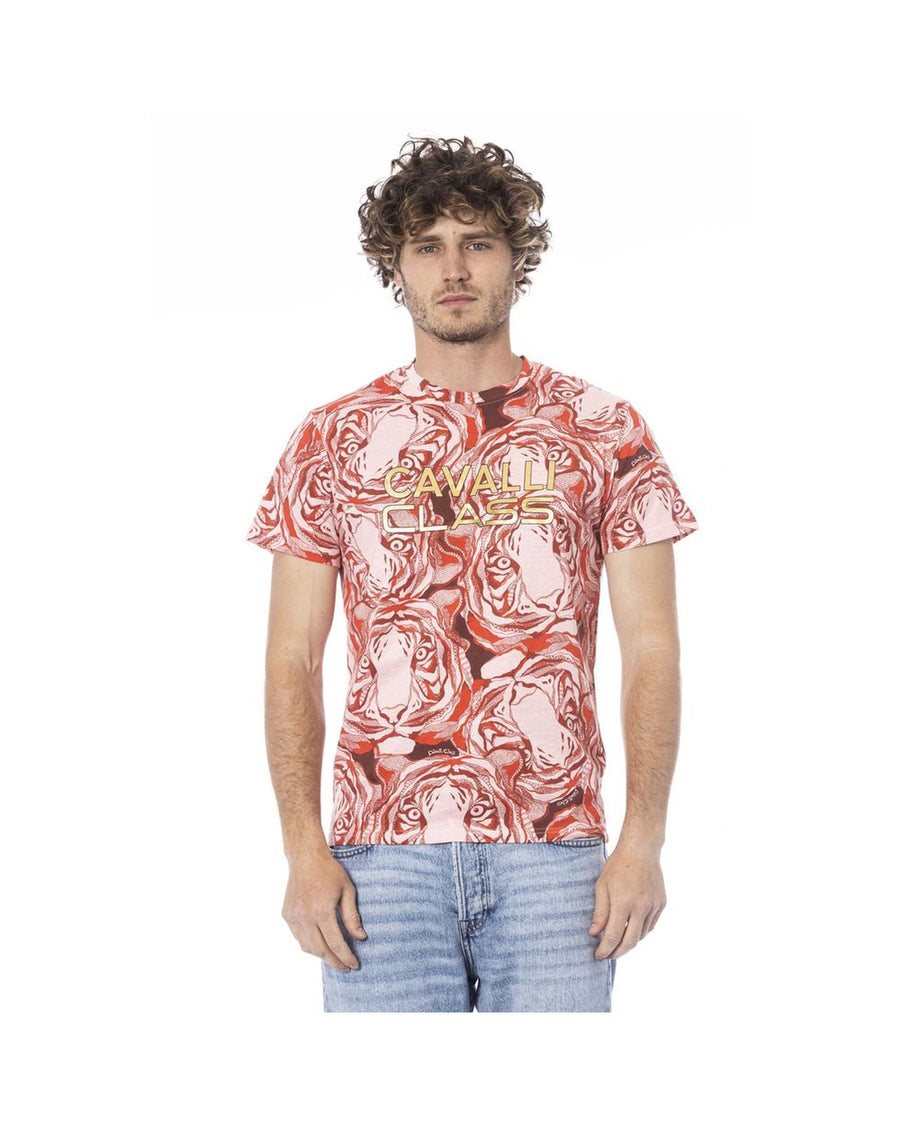 Cavalli Class Men's Red Cotton T-Shirt - M