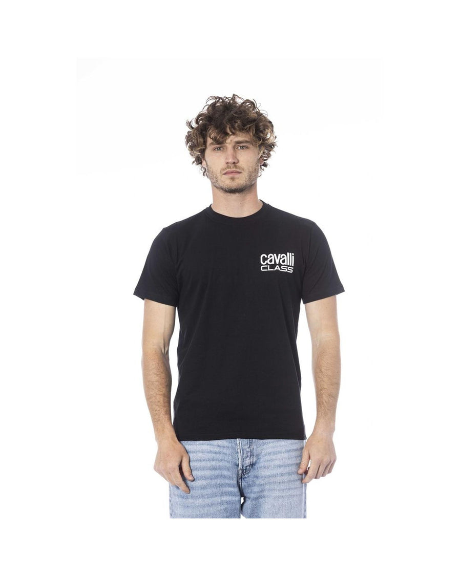 Cavalli Class Men's Black Cotton T-Shirt - L