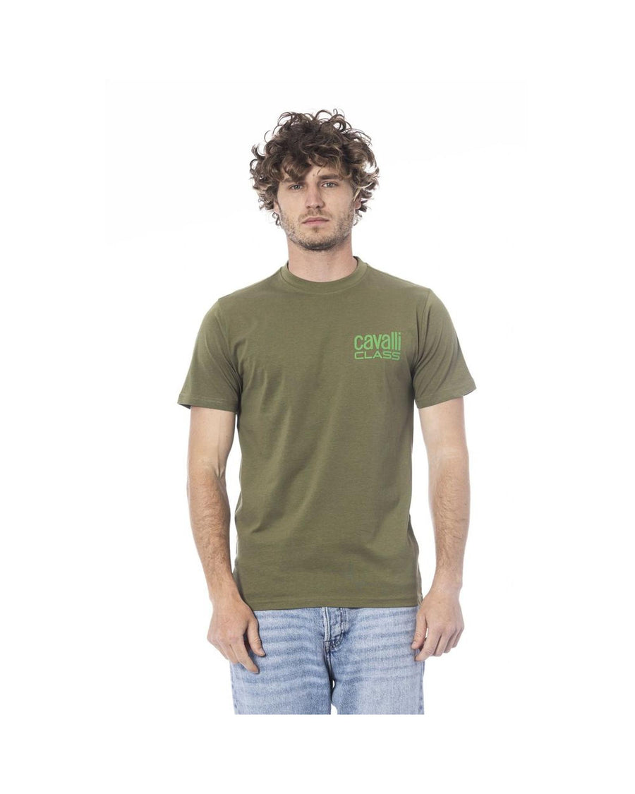 Cavalli Class Men's Green Cotton T-Shirt - L