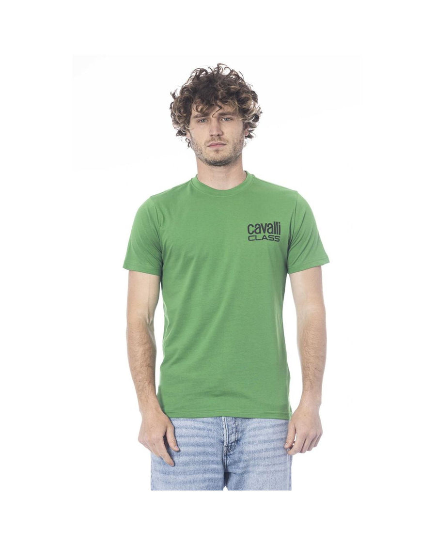 Cavalli Class Men's Green Cotton T-Shirt - L