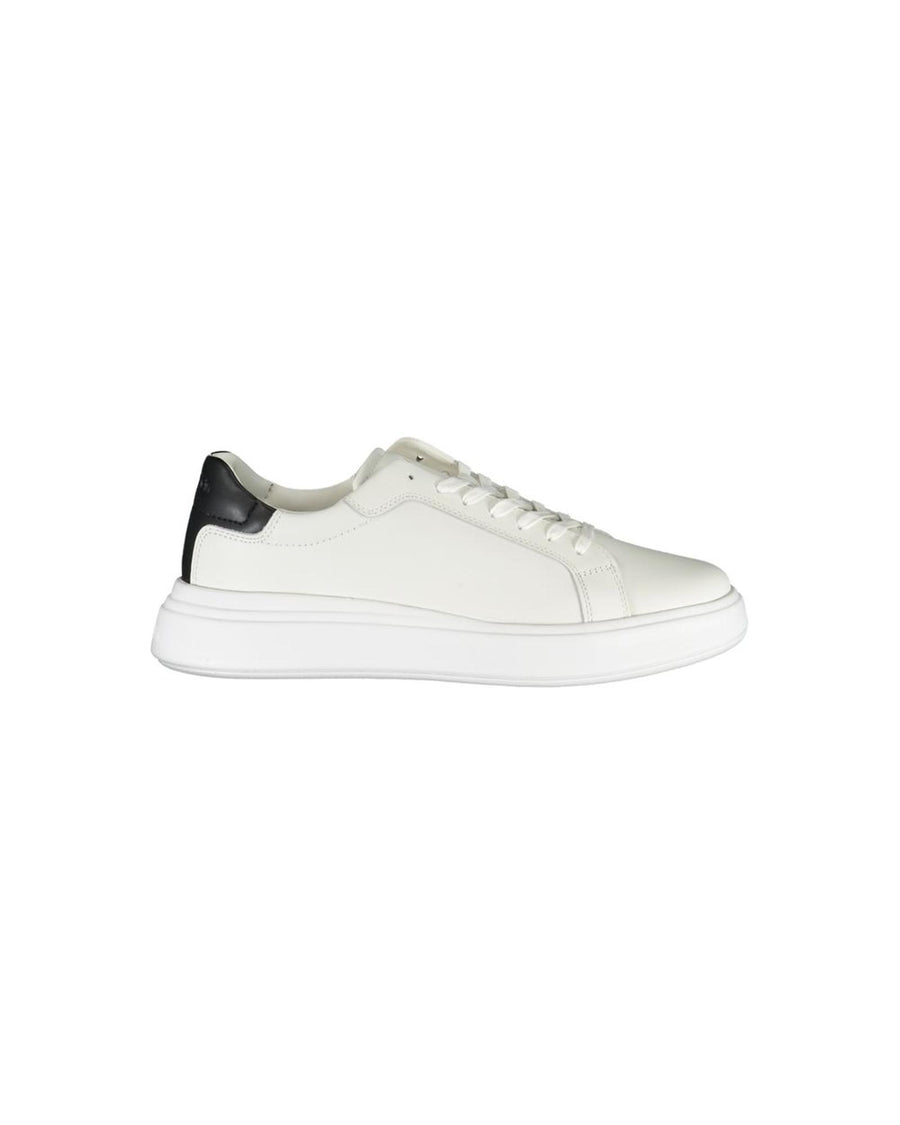 Calvin Klein Men's Sleek White Sneakers with Contrast Accents - 41 EU