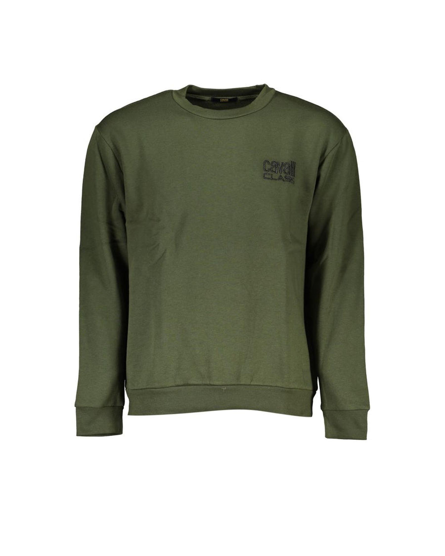 Cavalli Class Men's Green Cotton Sweater - S