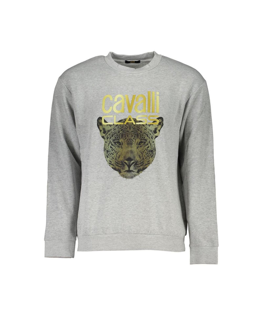 Cavalli Class Men's Gray Cotton Sweater - L