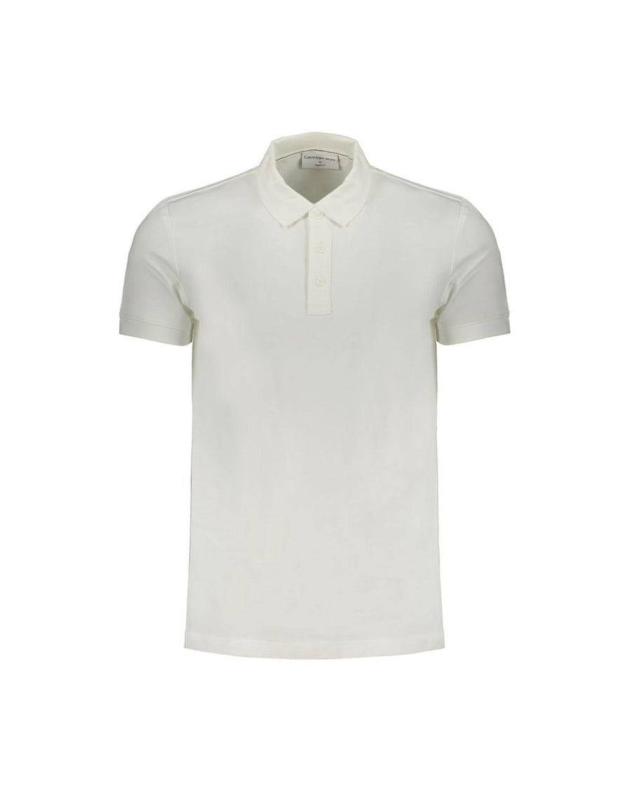 Calvin Klein Men's White Cotton Polo Shirt - XL