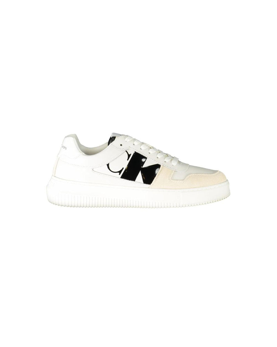 Calvin Klein Men's White Polyester Sneaker - 40 EU