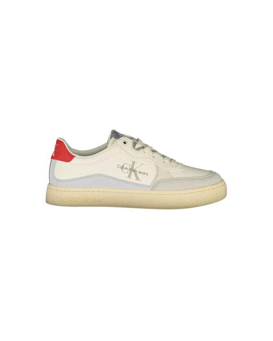 Calvin Klein Men's White Polyester Sneaker - 40 EU