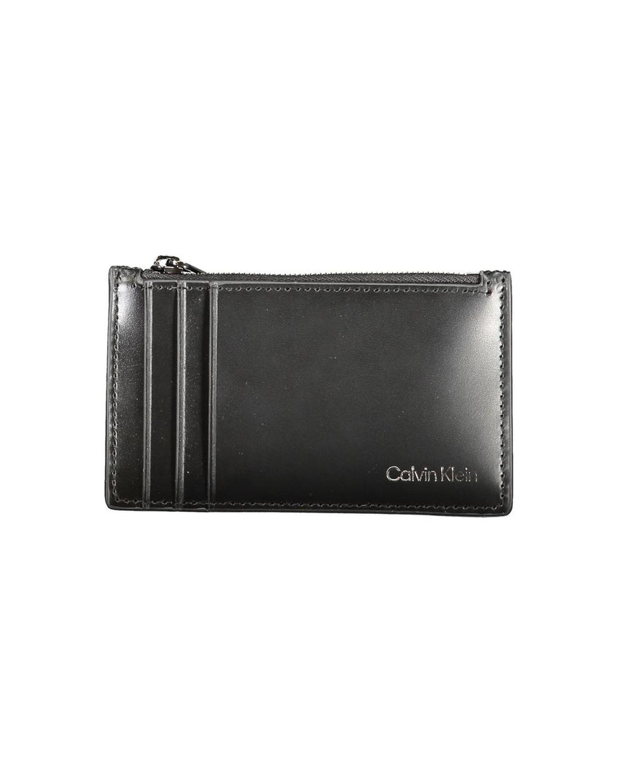Calvin Klein Men's Black Leather Wallet - One Size