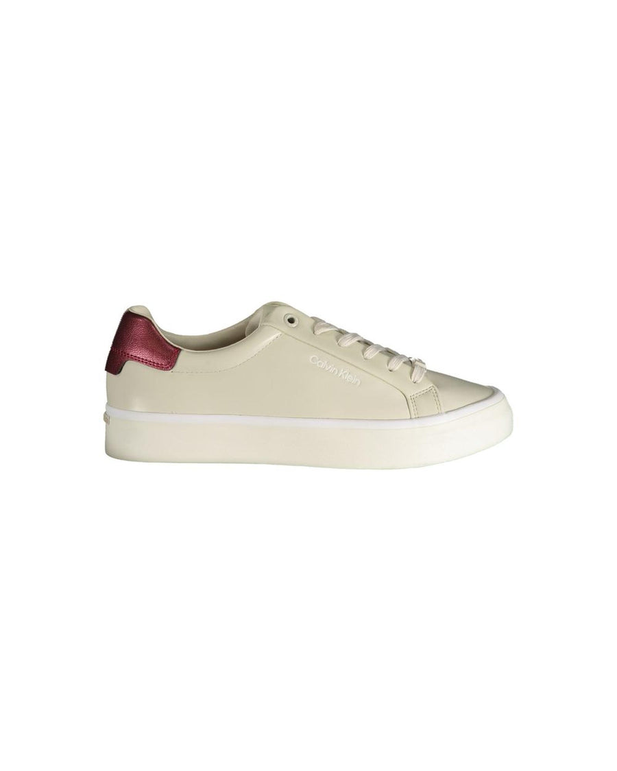 Calvin Klein Women's Beige Polyester Sneaker - 38 EU