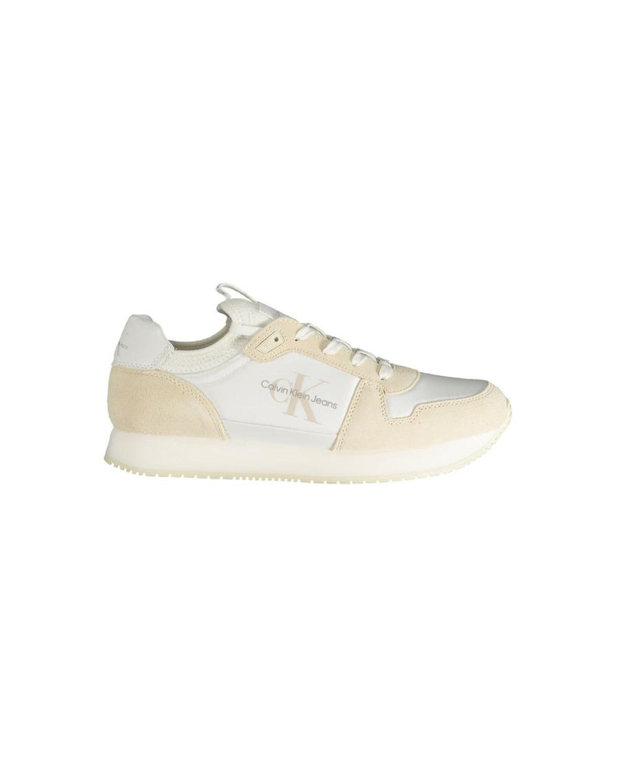 Calvin Klein Men's White Polyester Sneaker - 41 EU
