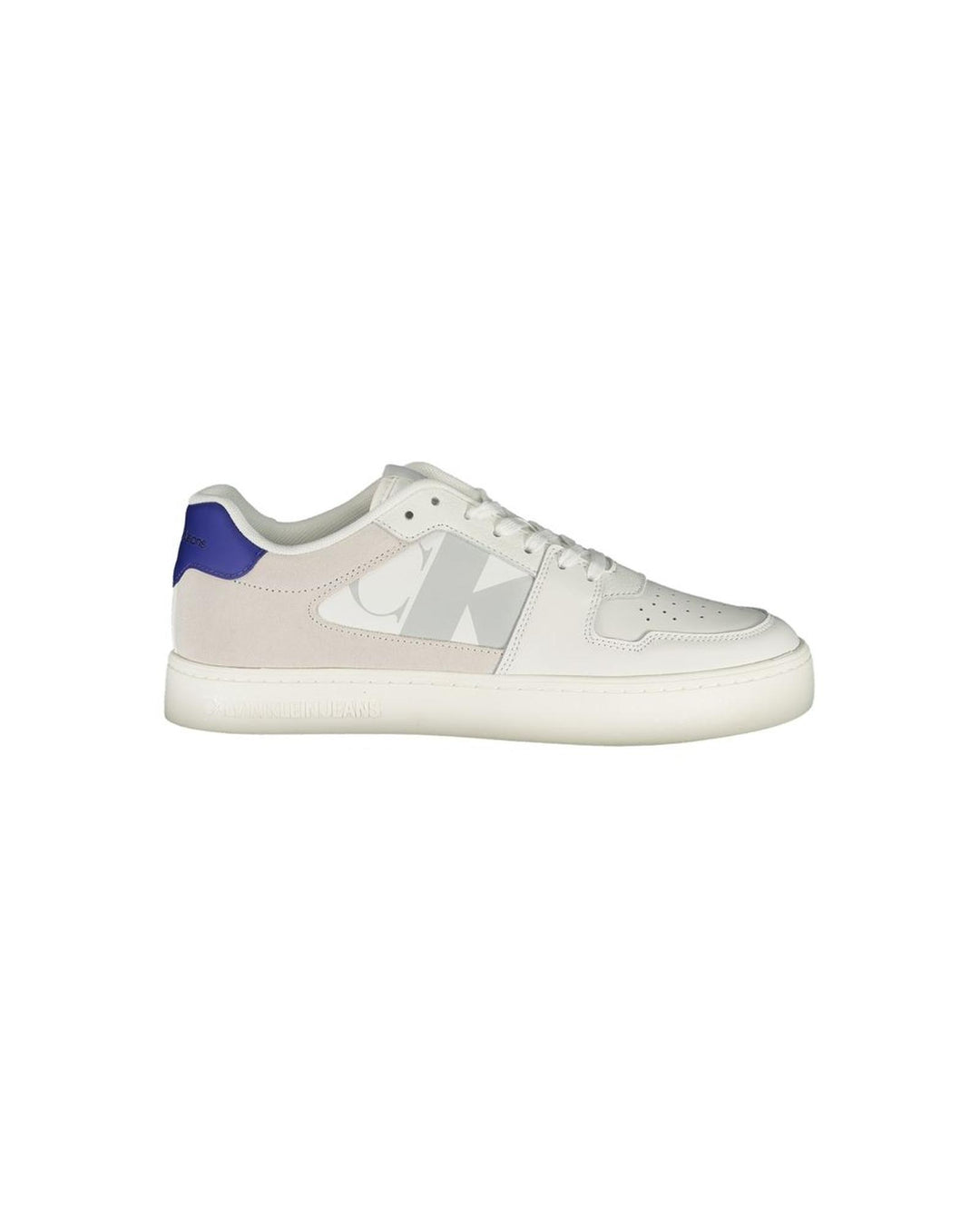 Calvin Klein Men's White Leather  Sneaker - 41 EU
