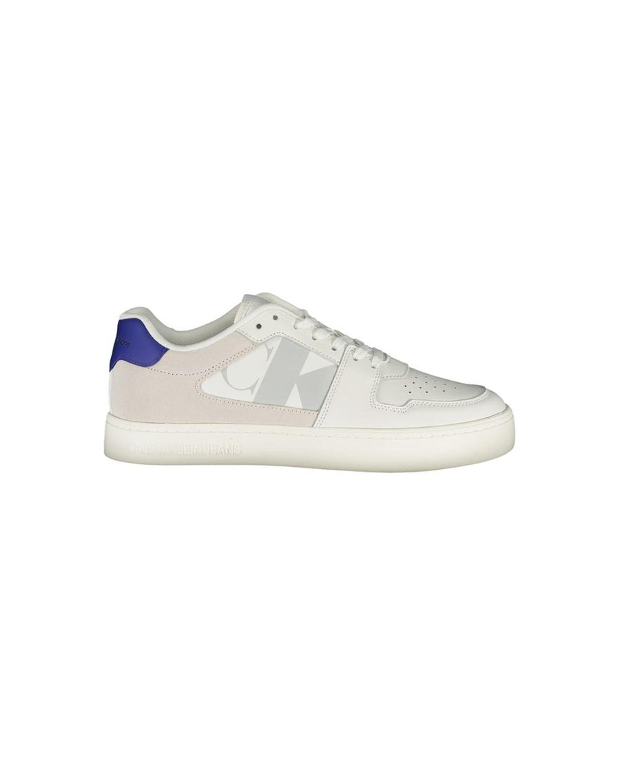 Calvin Klein Men's White Leather  Sneaker - 41 EU