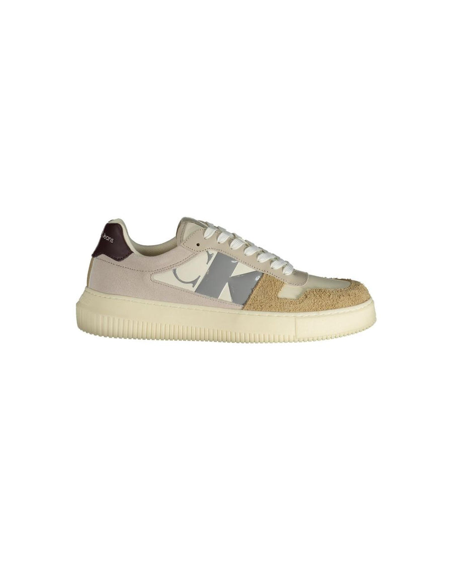 Calvin Klein Men's Beige Polyester Sneaker - 41 EU