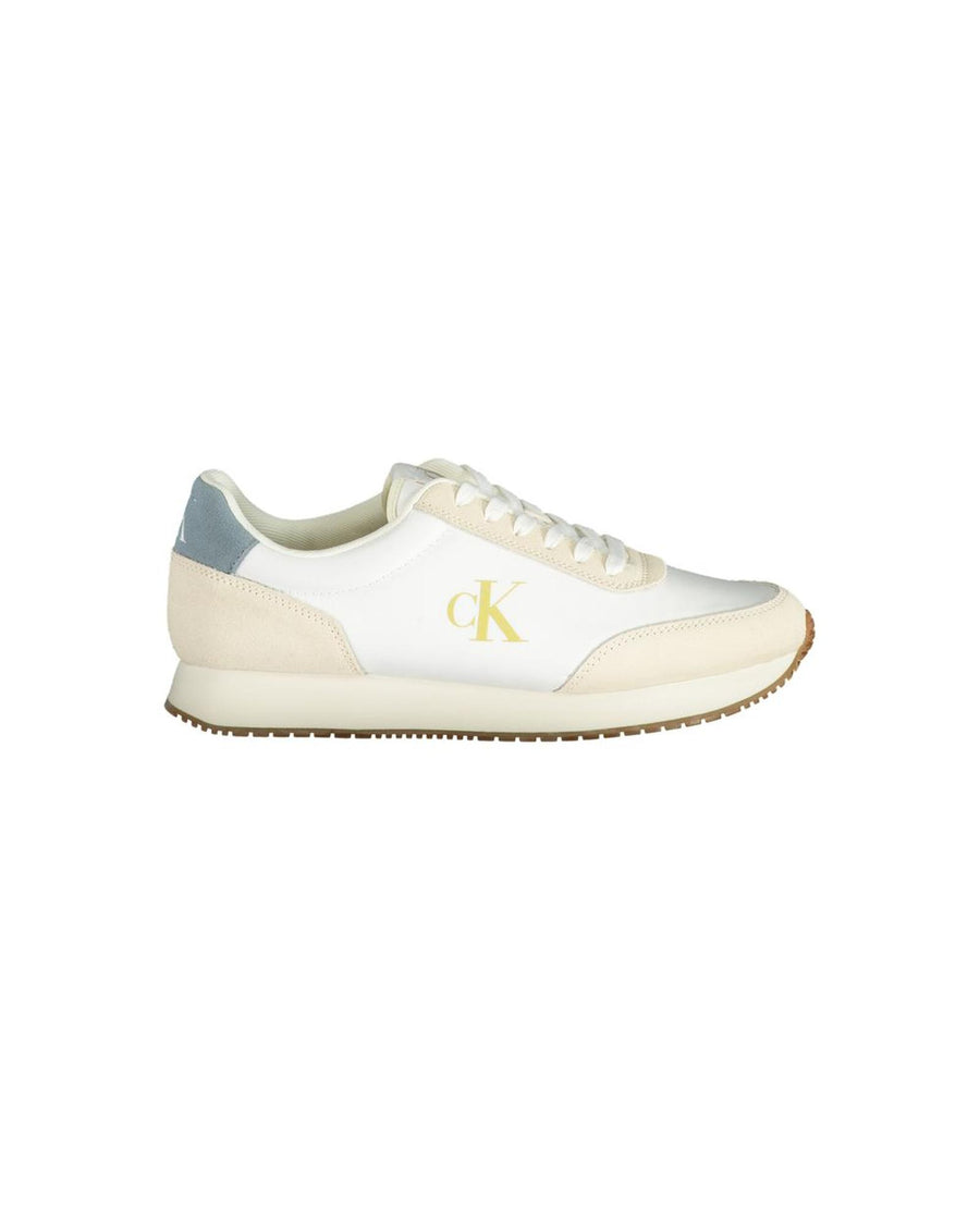 Calvin Klein Men's White Polyester Sneaker - 44 EU