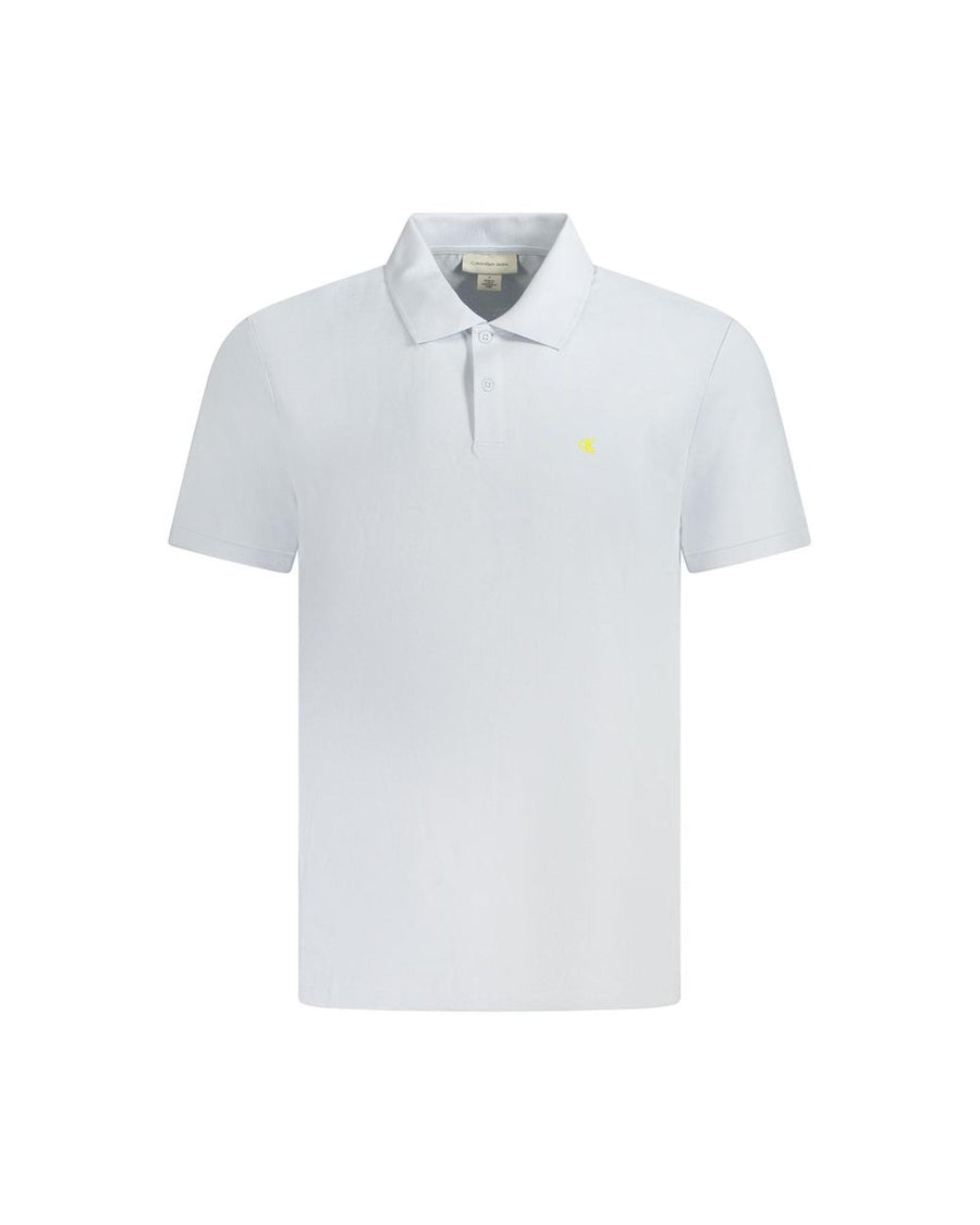 Calvin Klein Men's Light Blue Cotton Polo Shirt - L