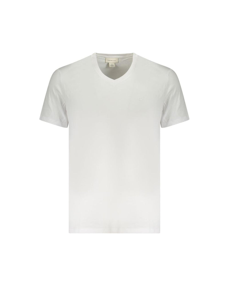 Calvin Klein Men's White Cotton  T-Shirt - L
