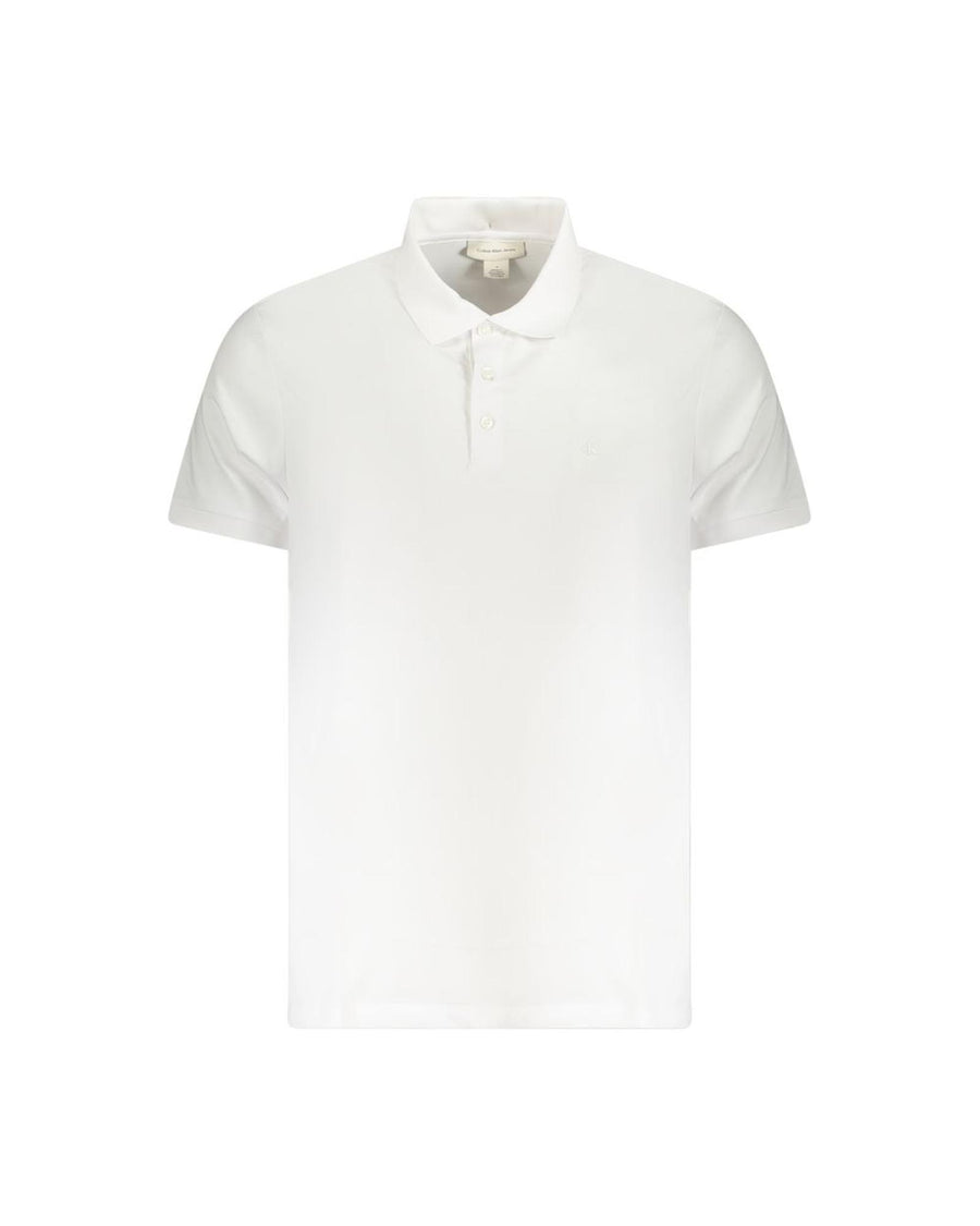 Calvin Klein Men's White Cotton  Polo Shirt - S