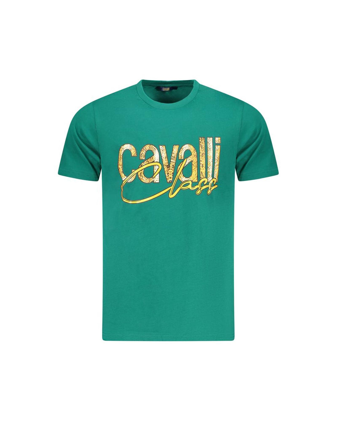 Cavalli Class Men's Green Cotton  T-Shirt - XL