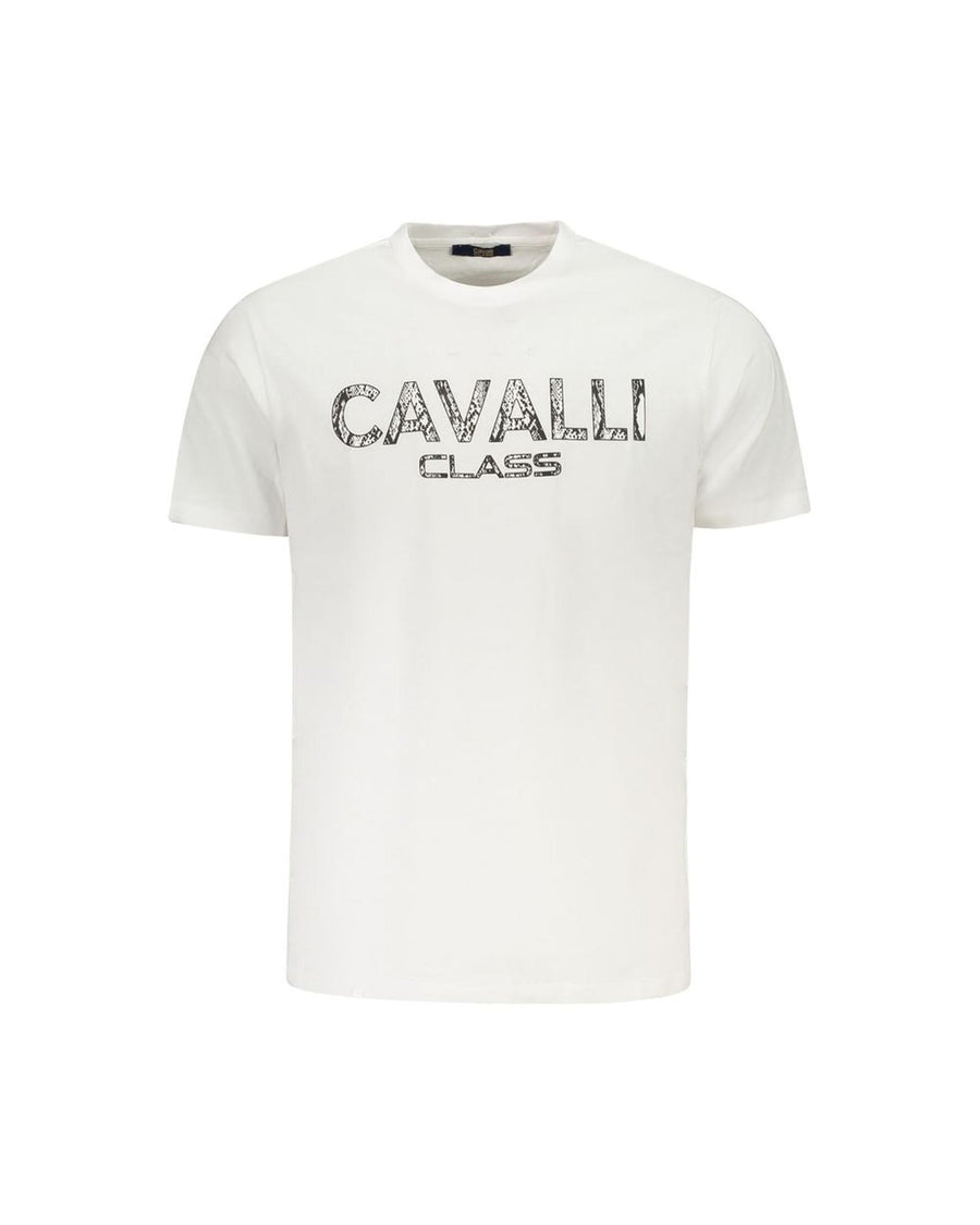 Cavalli Class Men's White Cotton  T-Shirt - L