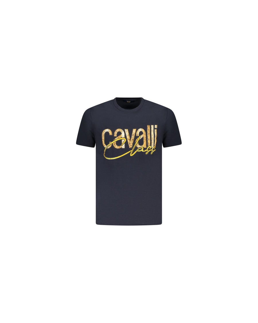 Cavalli Class Men's Blue Cotton  T-Shirt - 2XL